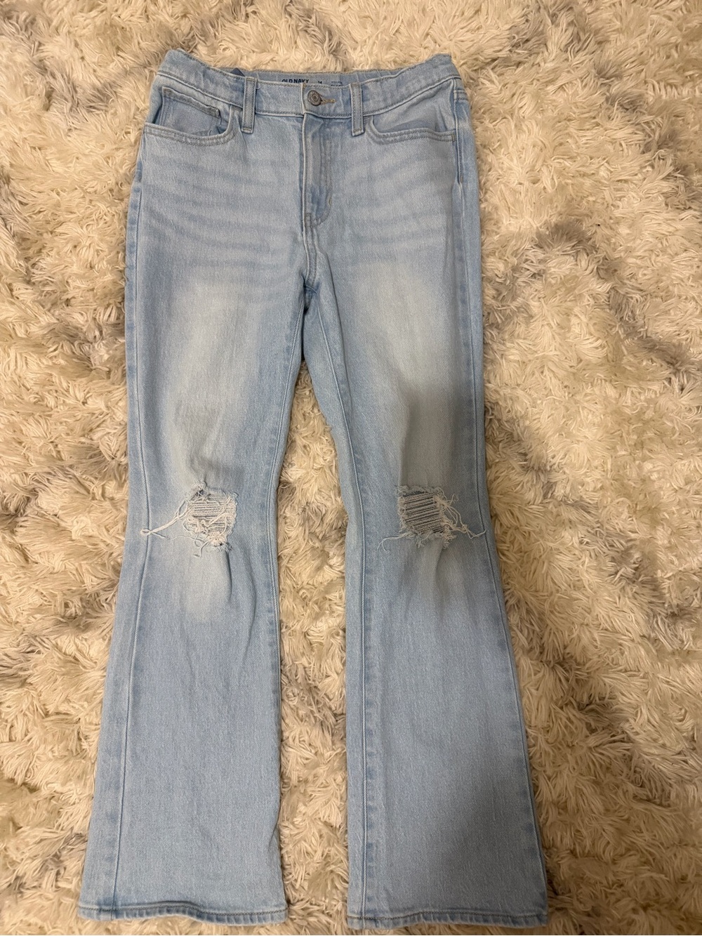Light Blue Distressed Flared Girl’s Jeans